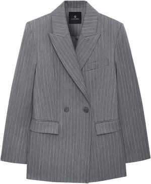 TIPHAINE BLAZER - LIGHT GREY PINSTRIPE