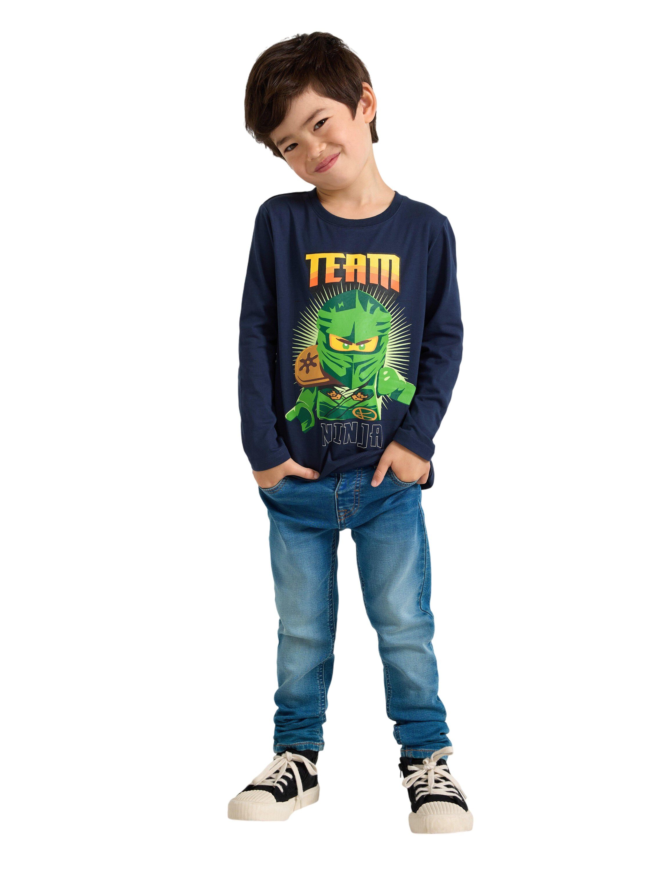 Long-sleeved top in soft cotton jer