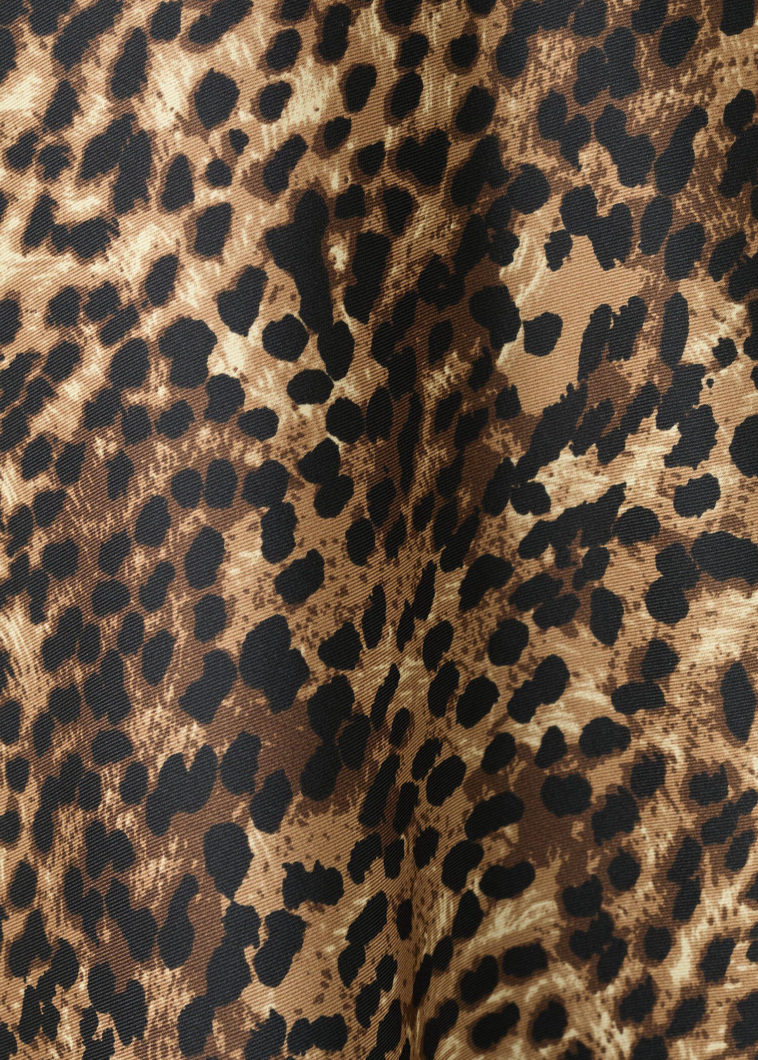 Leopard-print satin blouse