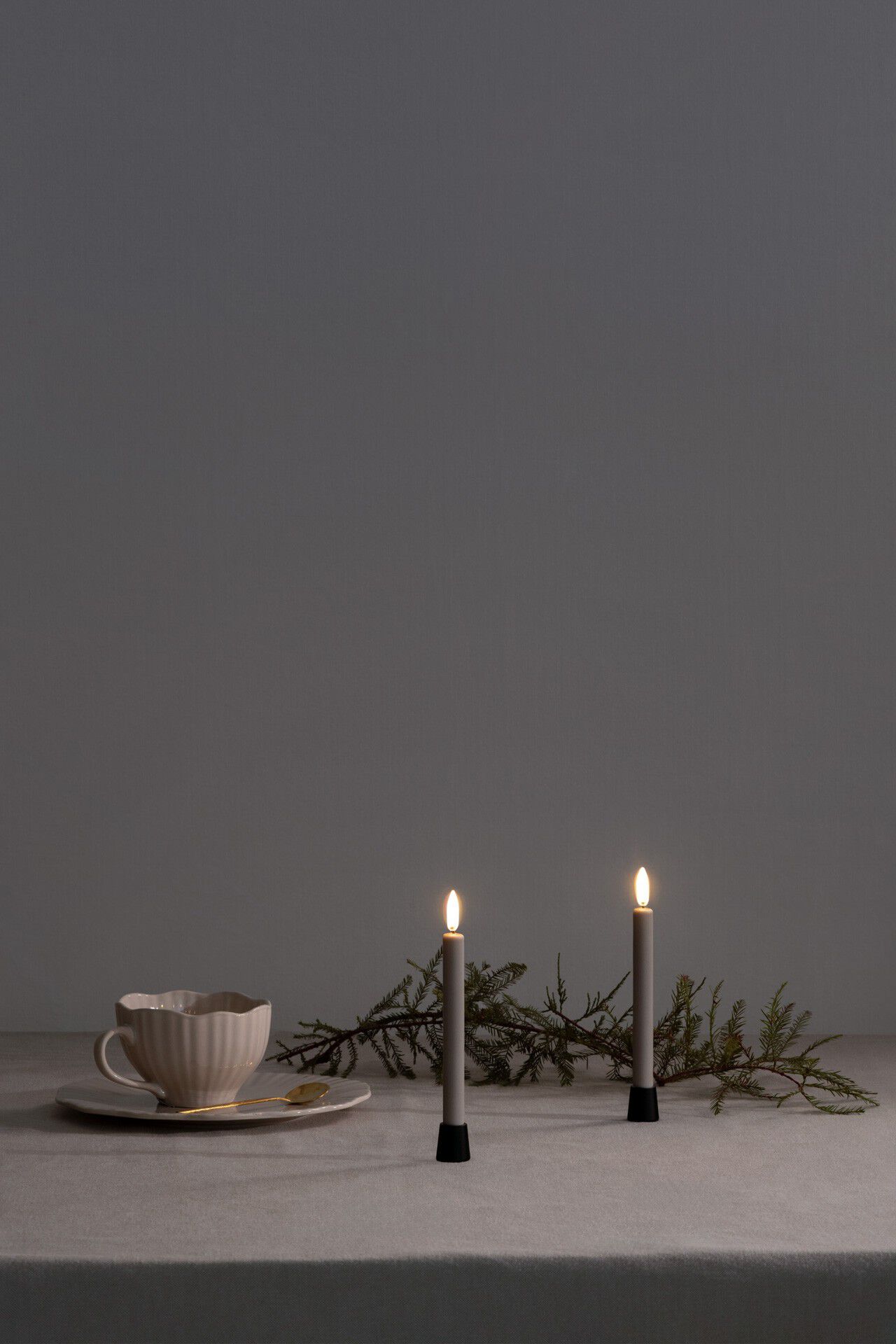 Light Candleholder mini taper, Matte Black, 2-pack, 2,3x2,3 cm