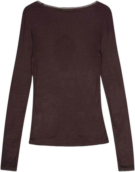 Mesh Trim Long Sleeve