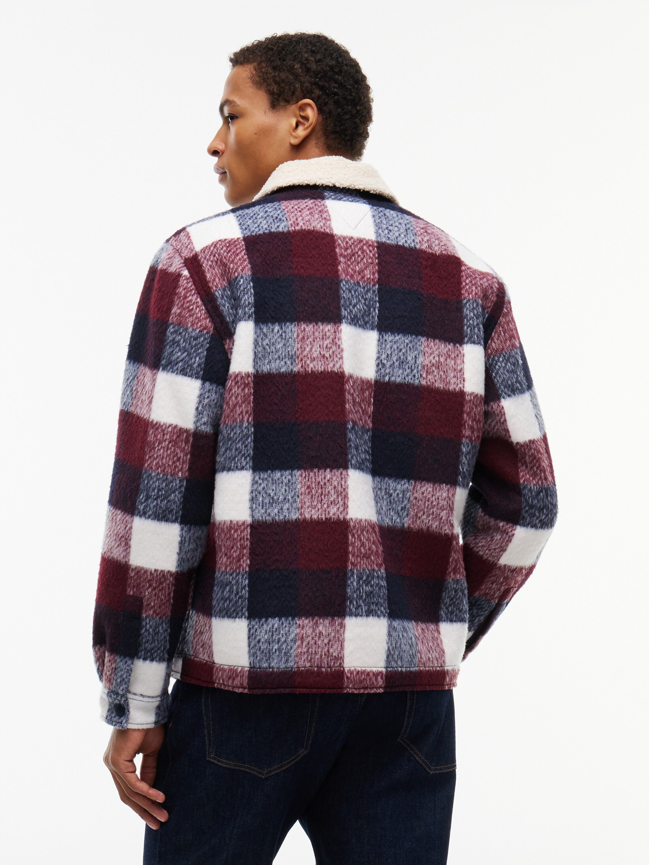 Teddy Lined Brushed Flannel Oversized Shacket