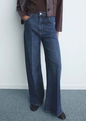 High-waisted wide-leg jeans