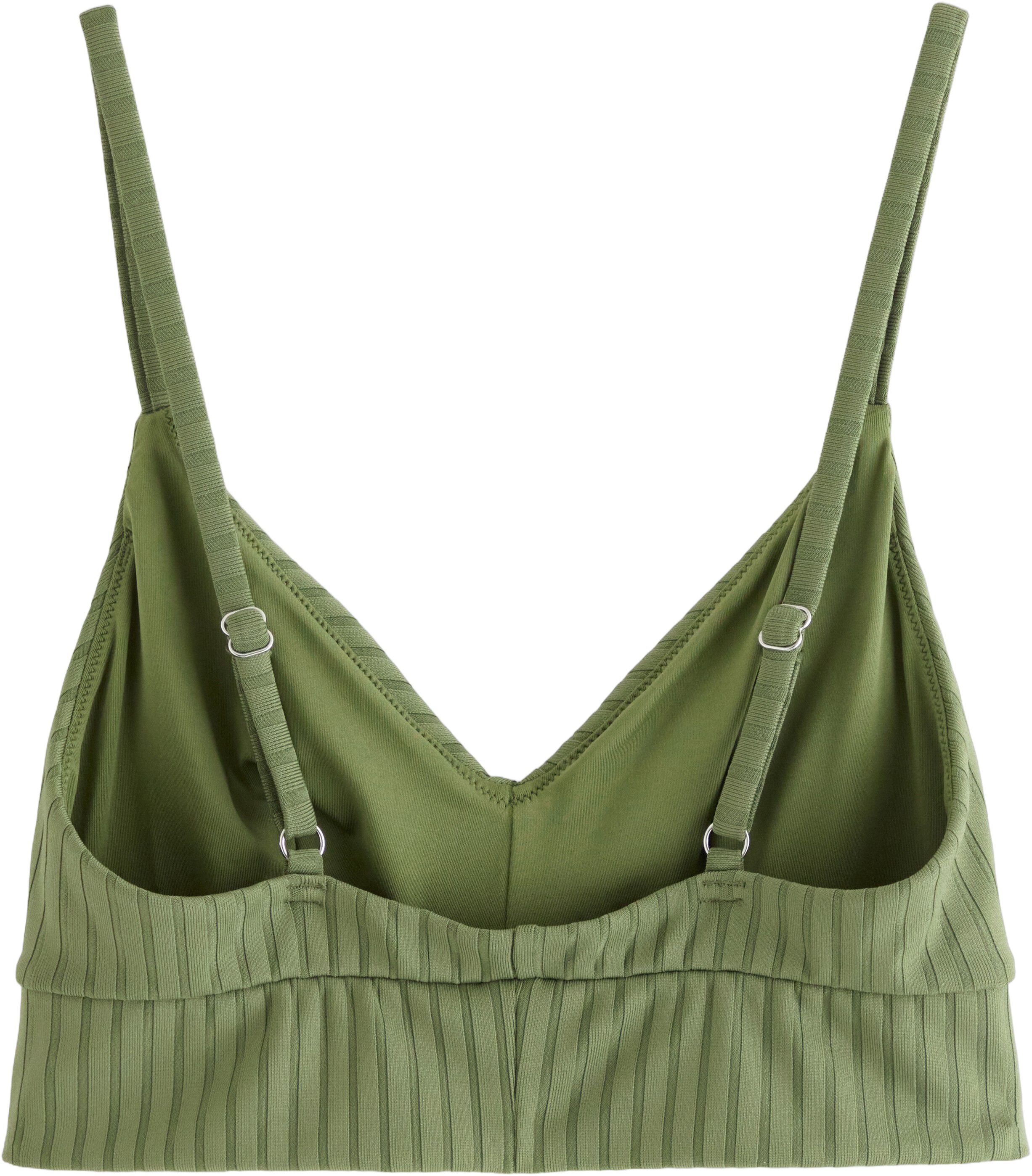 Ribbed, unpadded bikini top.