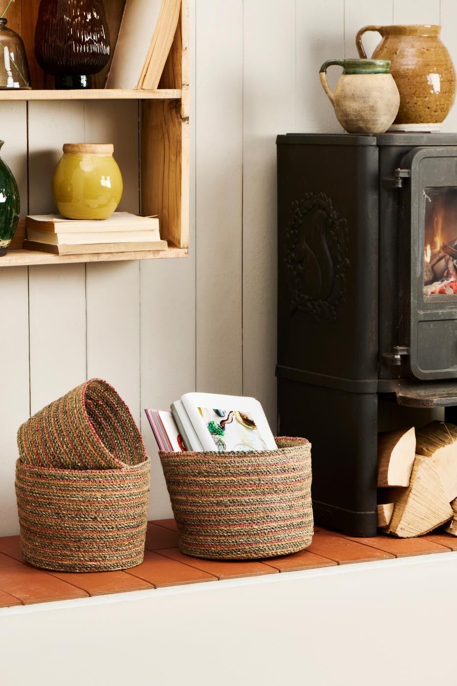 Kurves&aelig;t a 3 multifarvet cylinderformet