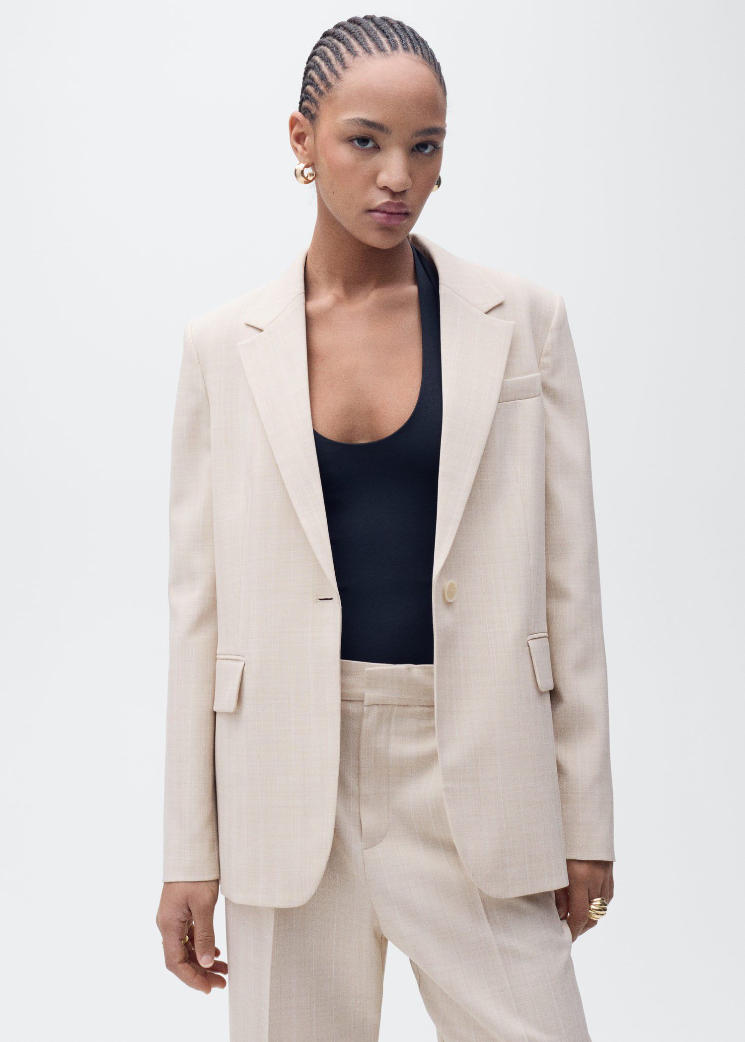 Straight-fit suit trousers