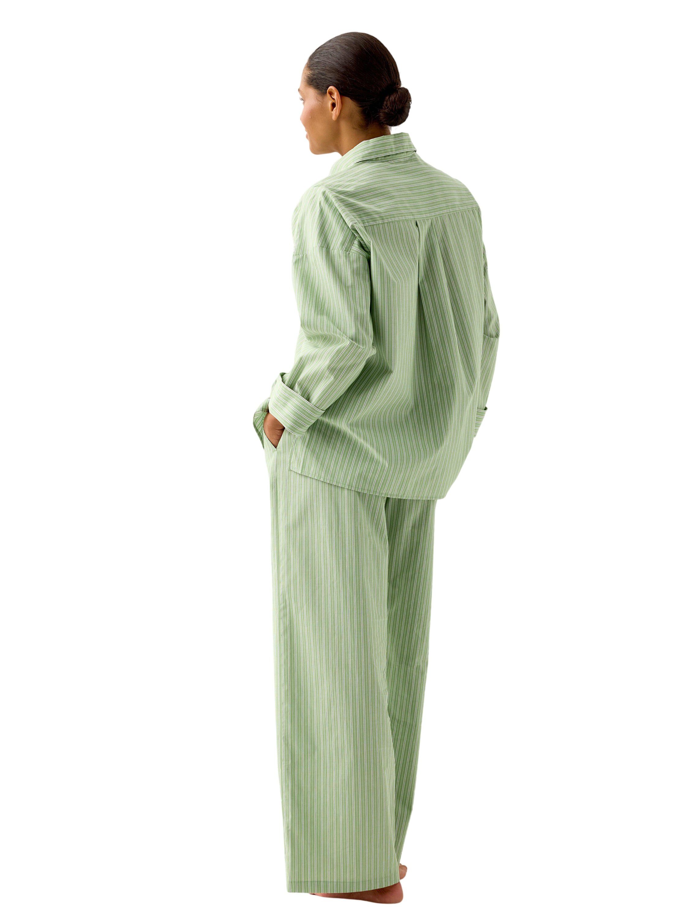 Pyjamasbyxa i bomullspoplin med avs