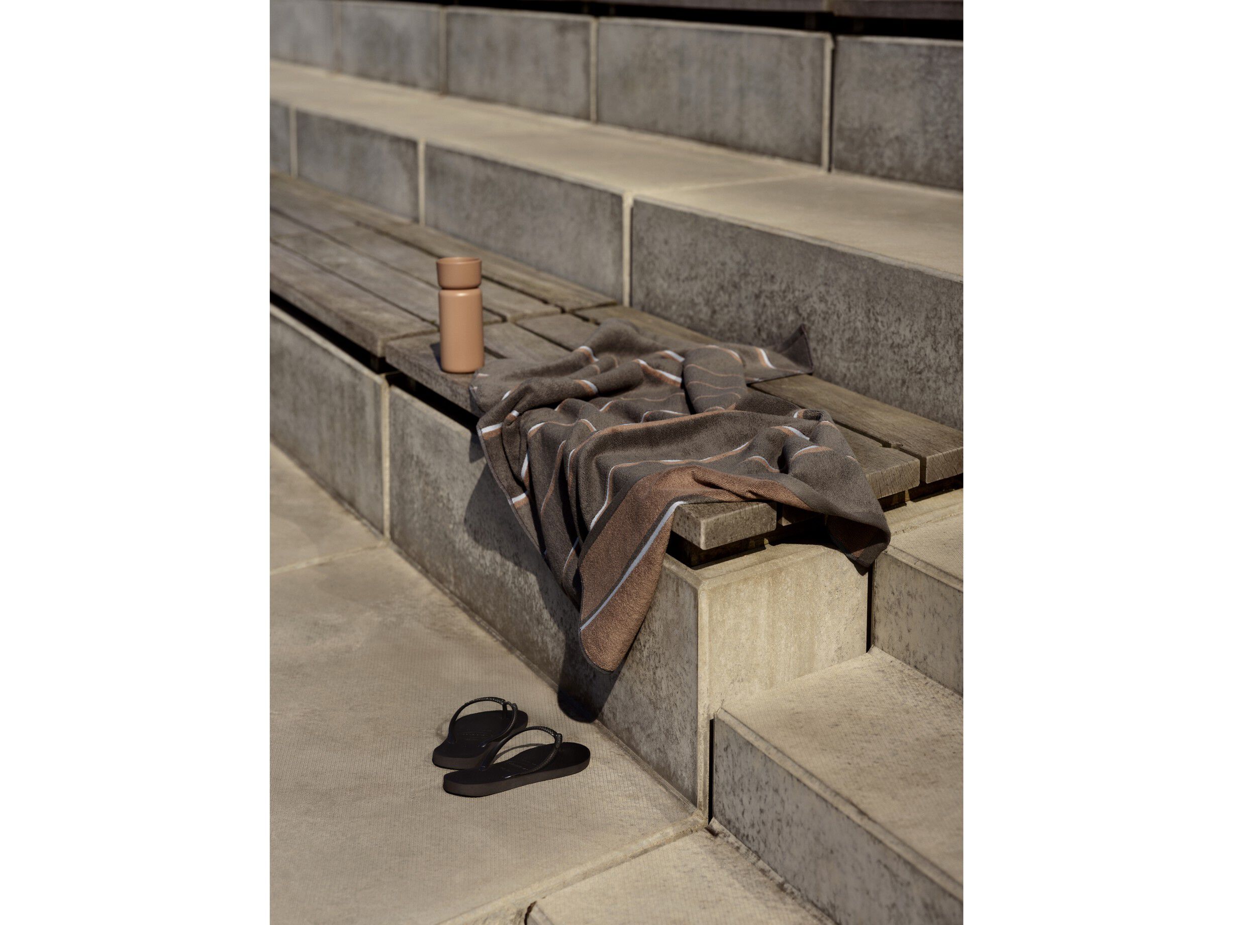 Handduk Sauna 50x100 White/Soft Grey/Eucalyptus