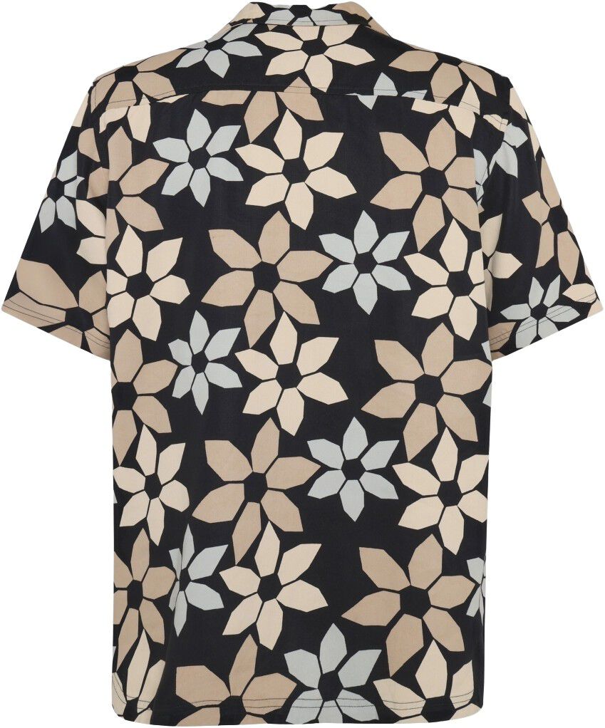 Wave relaxed tencel print short sleeve shirt