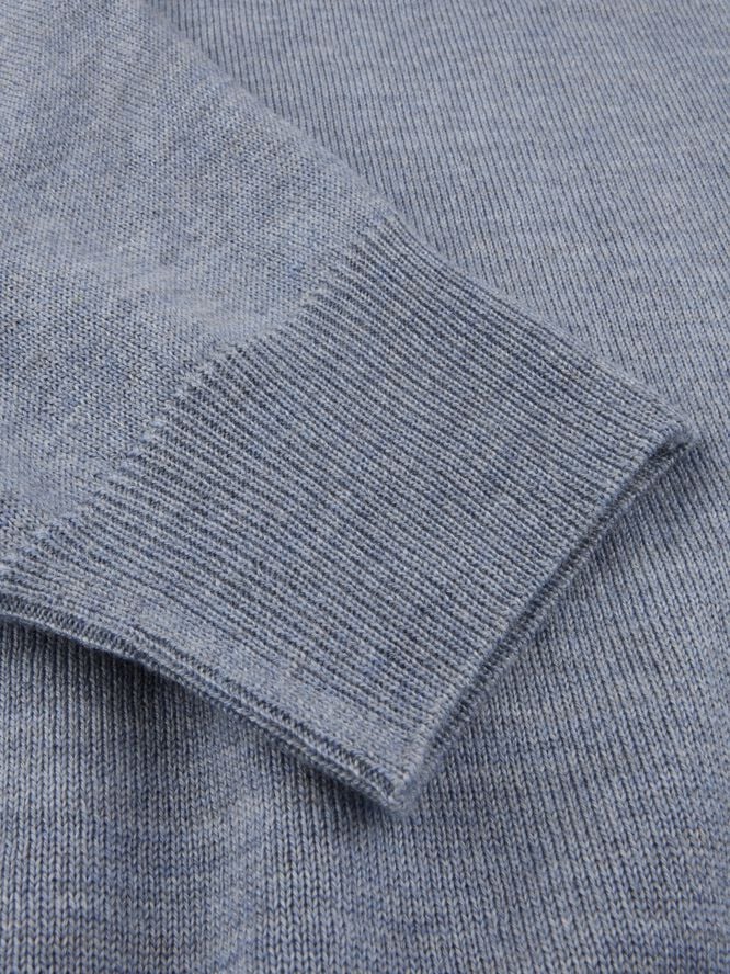 Sweater Knitted Crew Neck With Patch Merino Wool