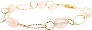 Sigga Rose Quartz Bracelet - Gold