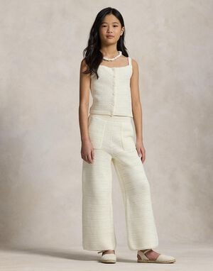 Crocheted Cotton Sweater Top & Pant