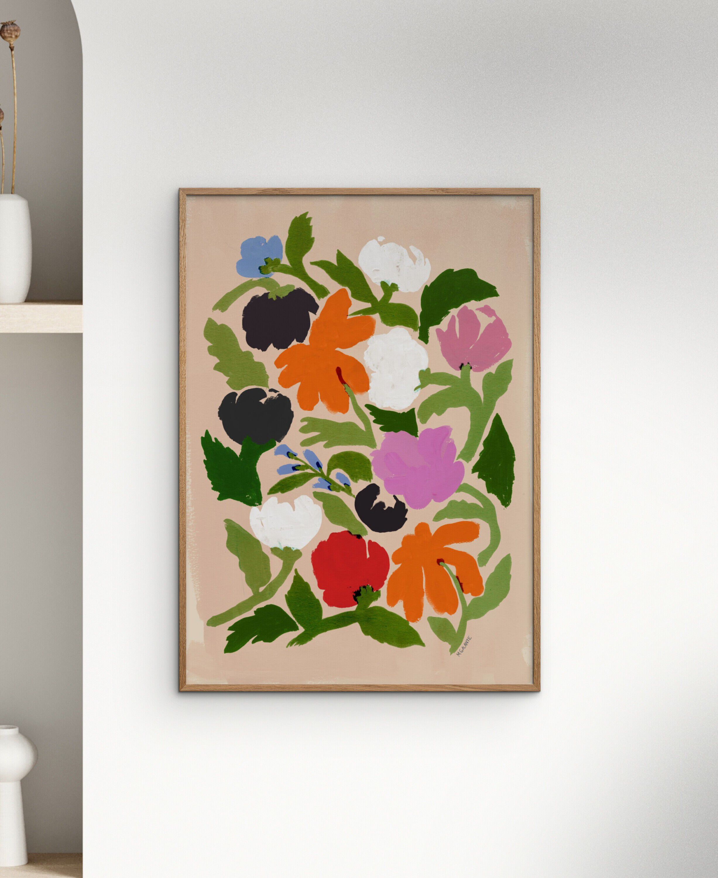 Affordable Art Prints x Megan Galante - Vibrant Floral Abstract Flower