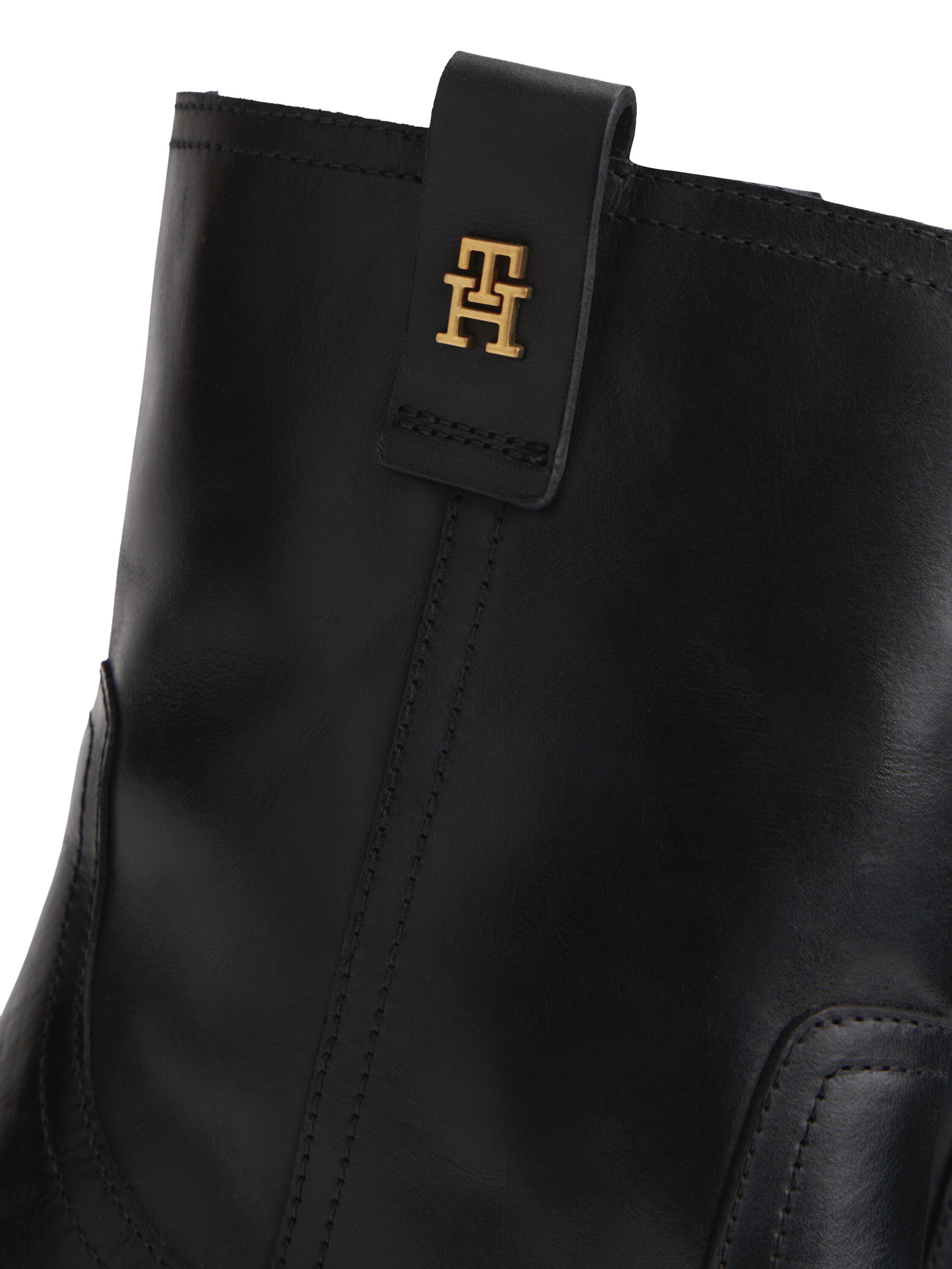 RIDING LTHR MID BOOT BLOCK HEEL