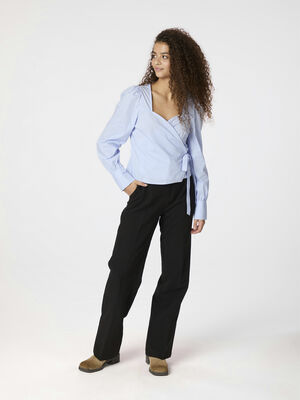 Isabel Stripe Wrap Blouse