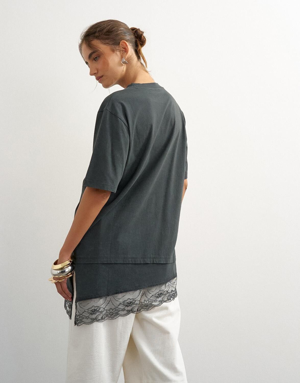 Tsbrit S/S Lace Floral Tee Jrs