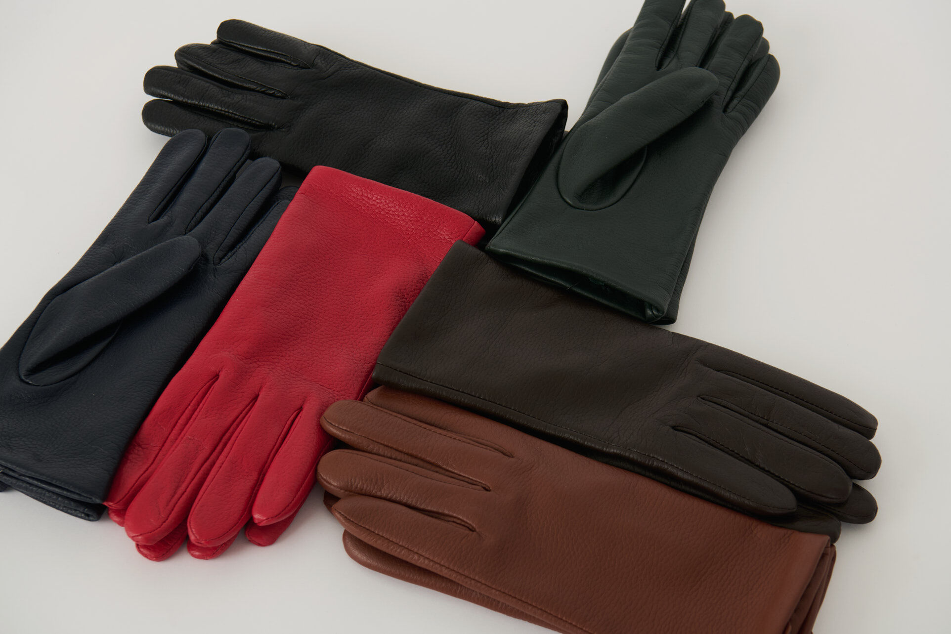 L&aelig;derhandsker med uld