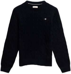 Shield Cotton Cable Neck Sweater