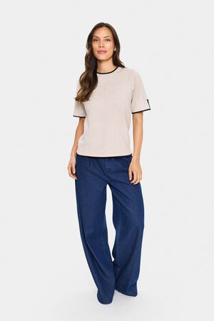 MilaSZ Contrast Stripe SS Pullover