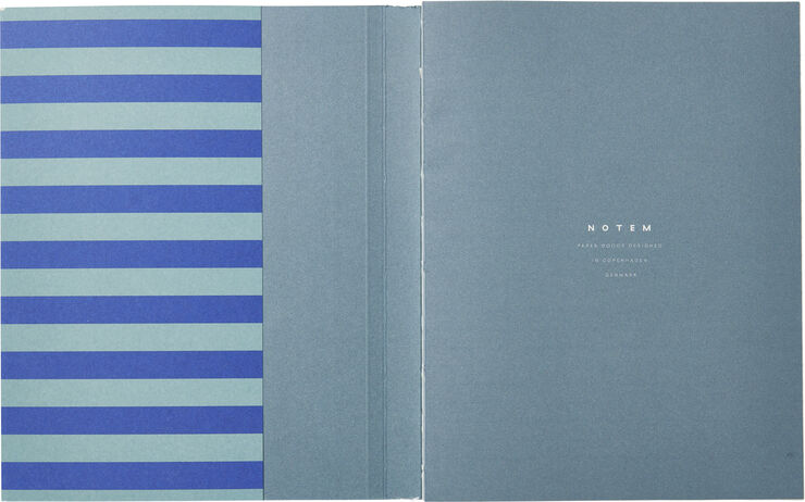 UMA Notebook, Flat-Lay - Medium, Blue Stripe