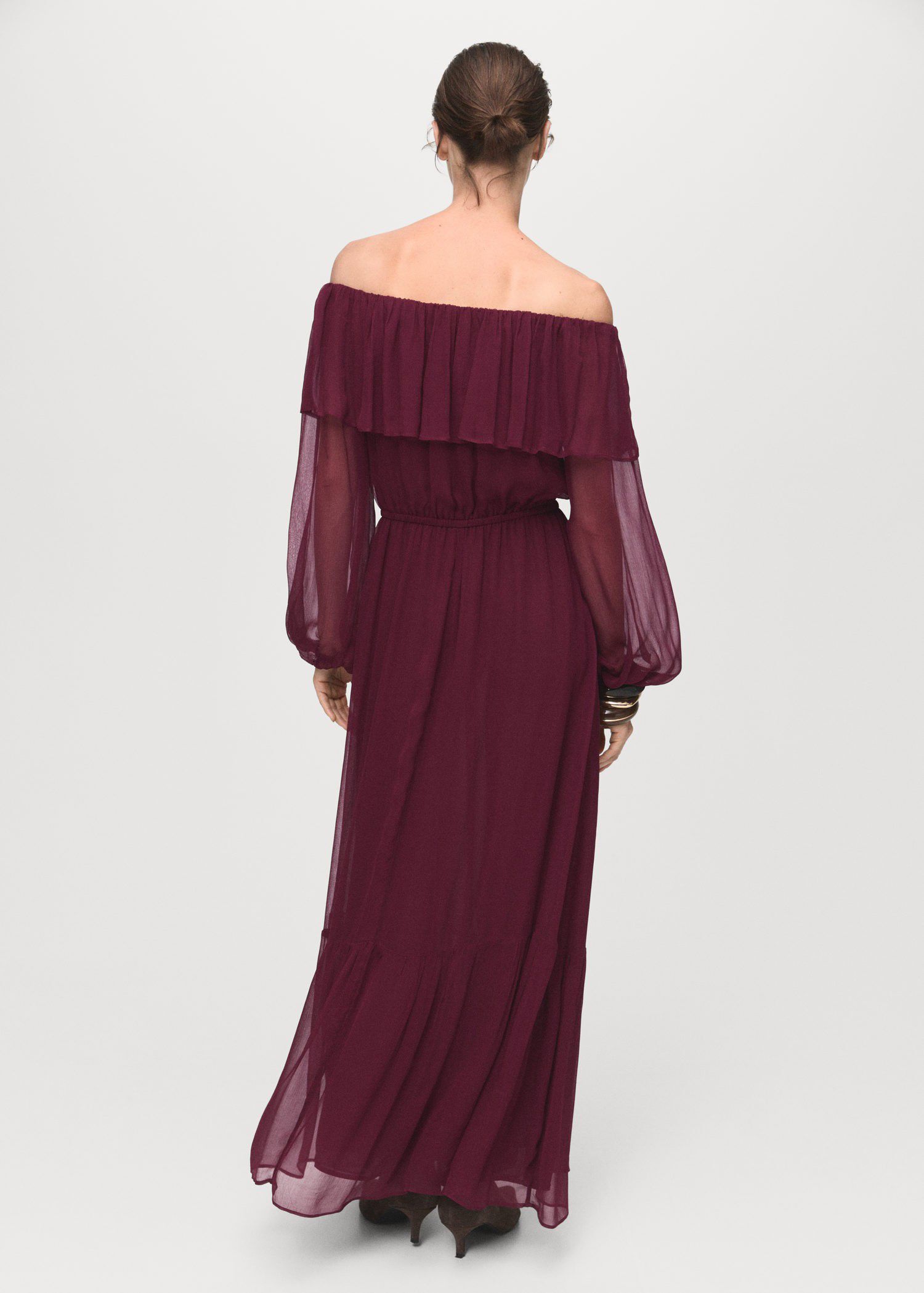 Strapless dress with ruffles