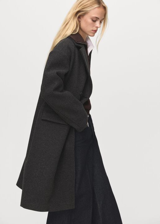 Double-breasted midi coat