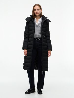 Slim Down Hooded Longline Coat