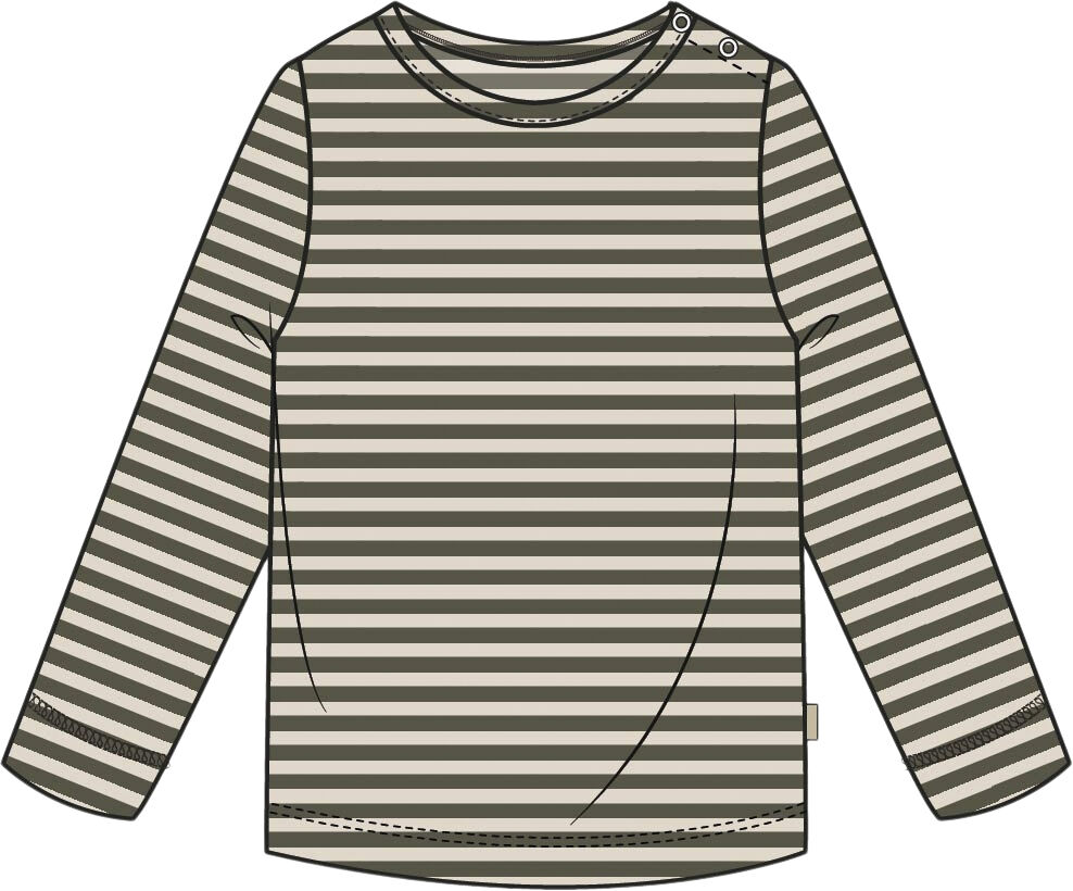 T-shirt L/S Modal Striped