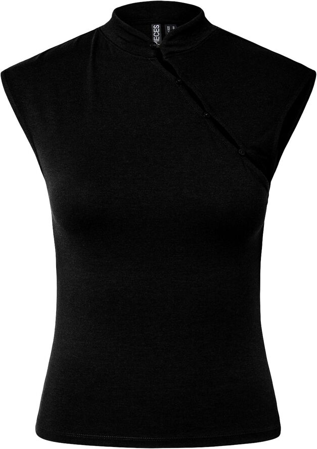 PCJASMIN SS BUTTON DETAIL TOP JRS D