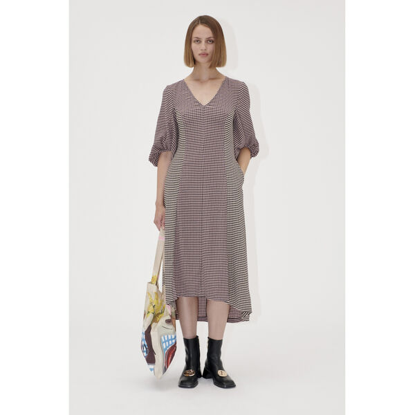 2247 Patchwork Jersey, Three-Quarter Sleeve Midi Dress