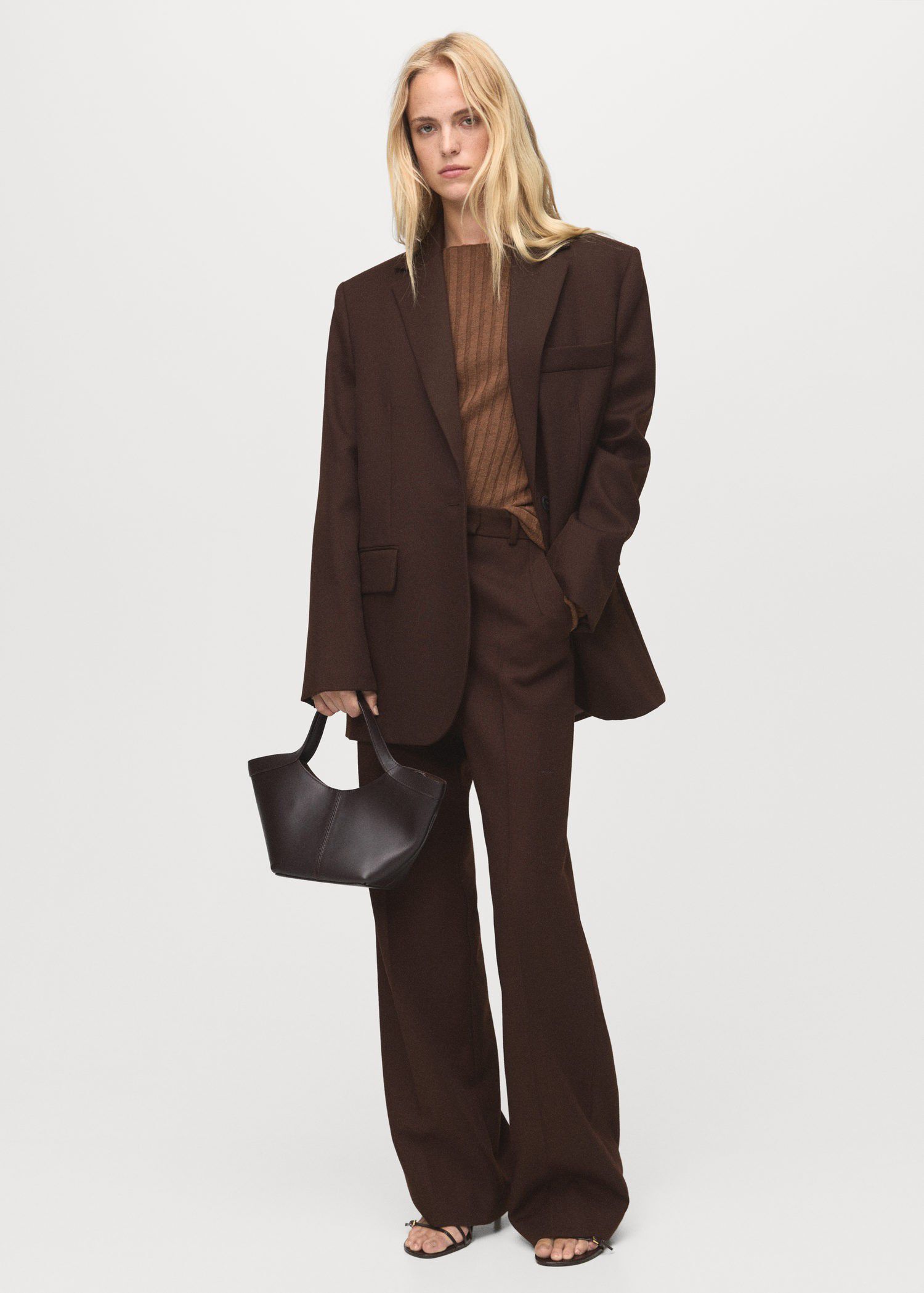 Boat neck ribbed sweater