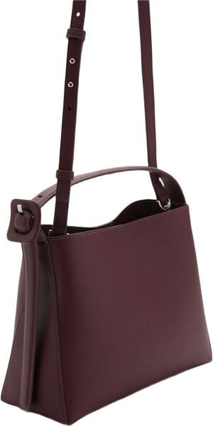 Mini shopper bag with buckle