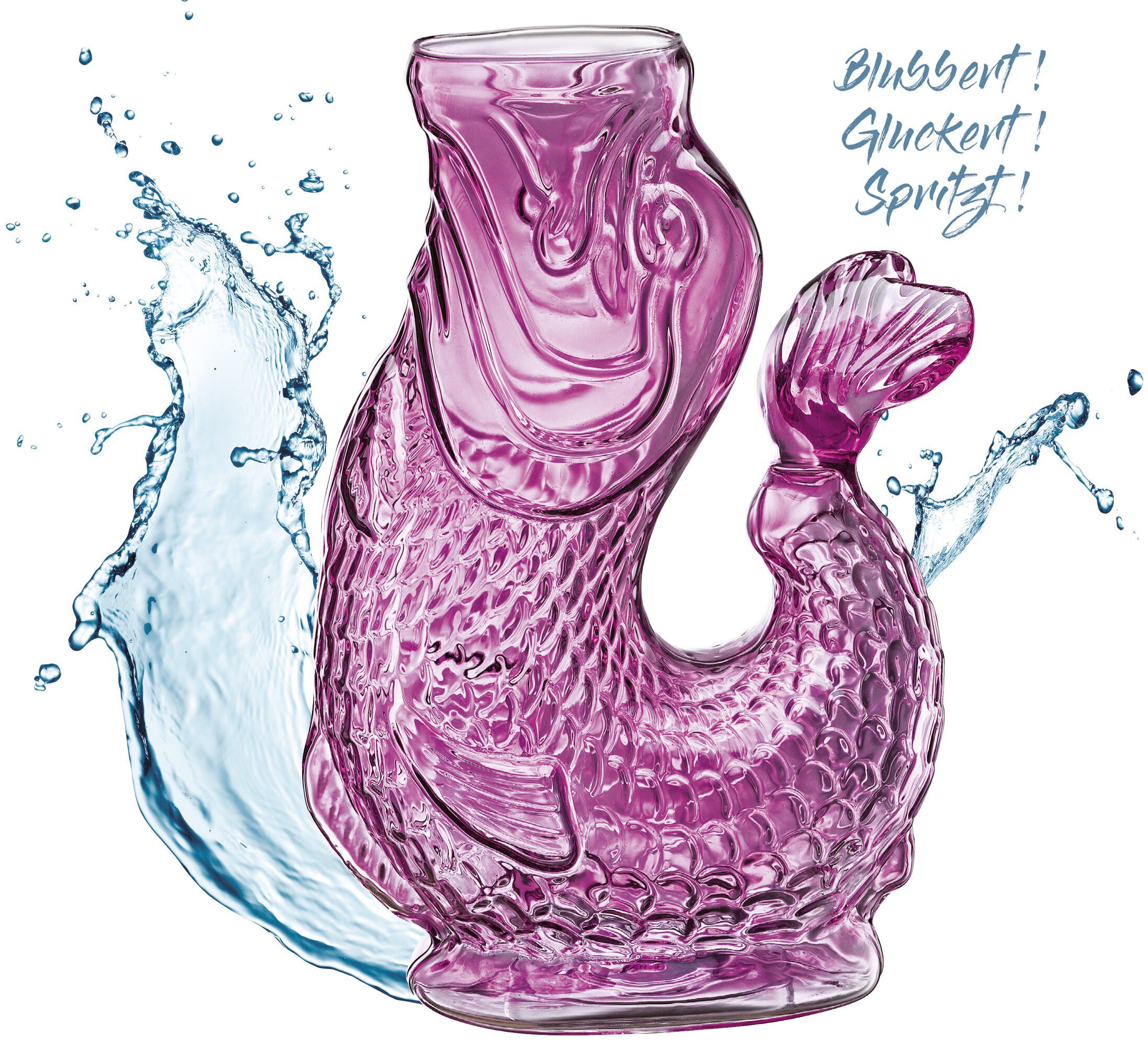 Vandkaraffel fisk, lilla, glas, NEMO