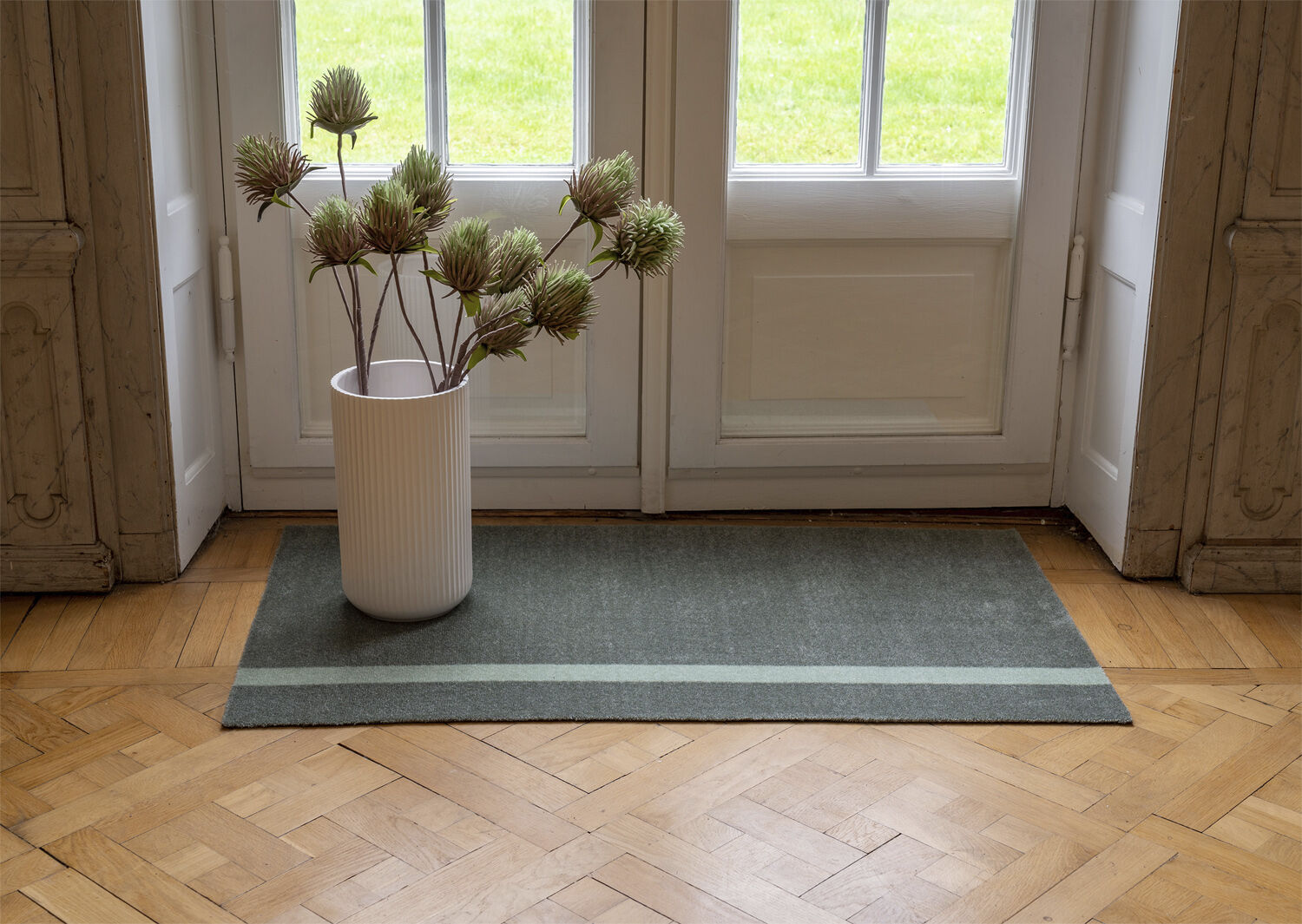 L&oslash;ber, 67x120 cm, stripe vertical lysgr&oslash;n/st&oslash;vet gr&oslash;n