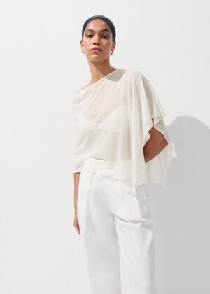 Asymmetrical knitted cape