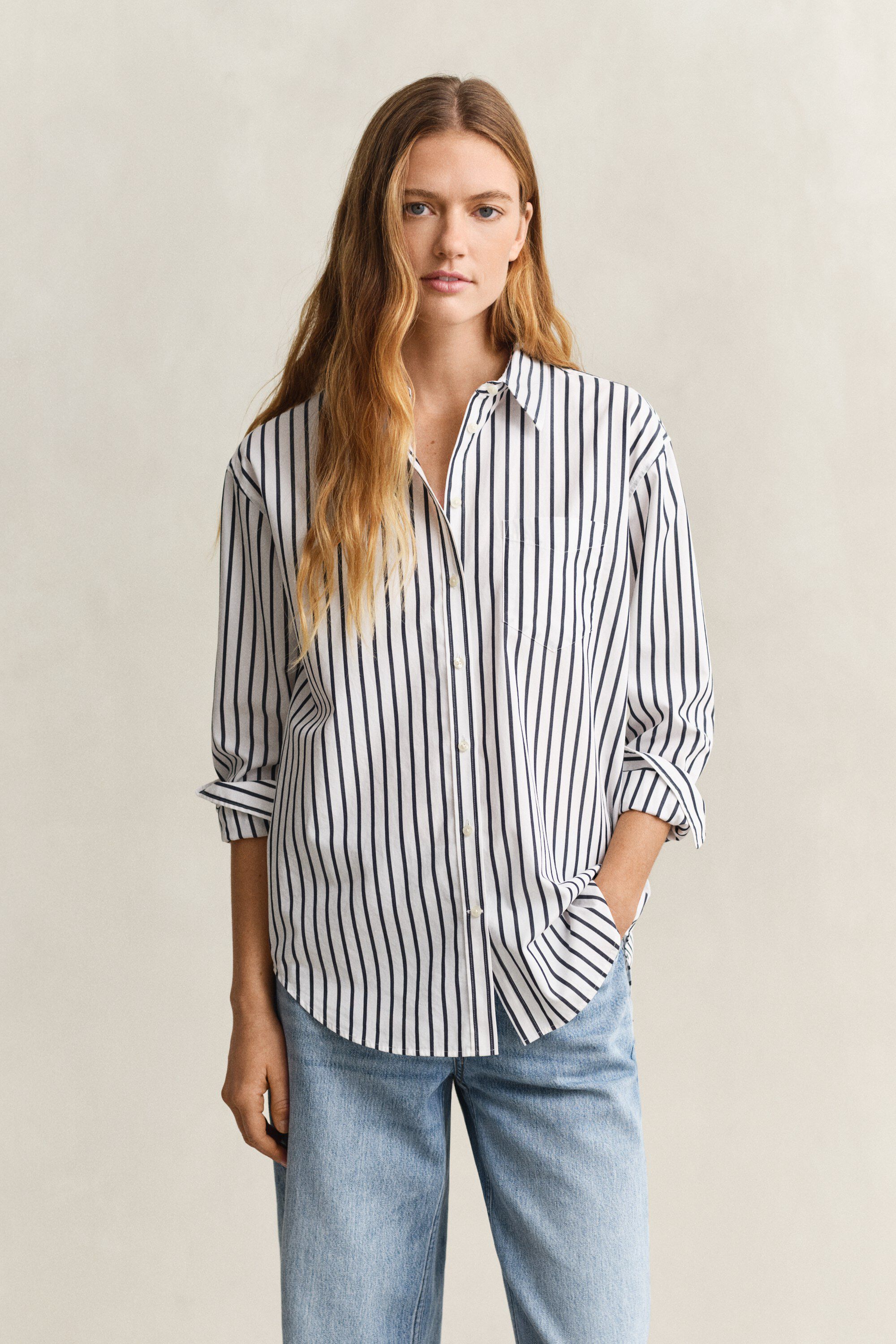 REL CLASSIC POPLIN STRIPED SHIRT