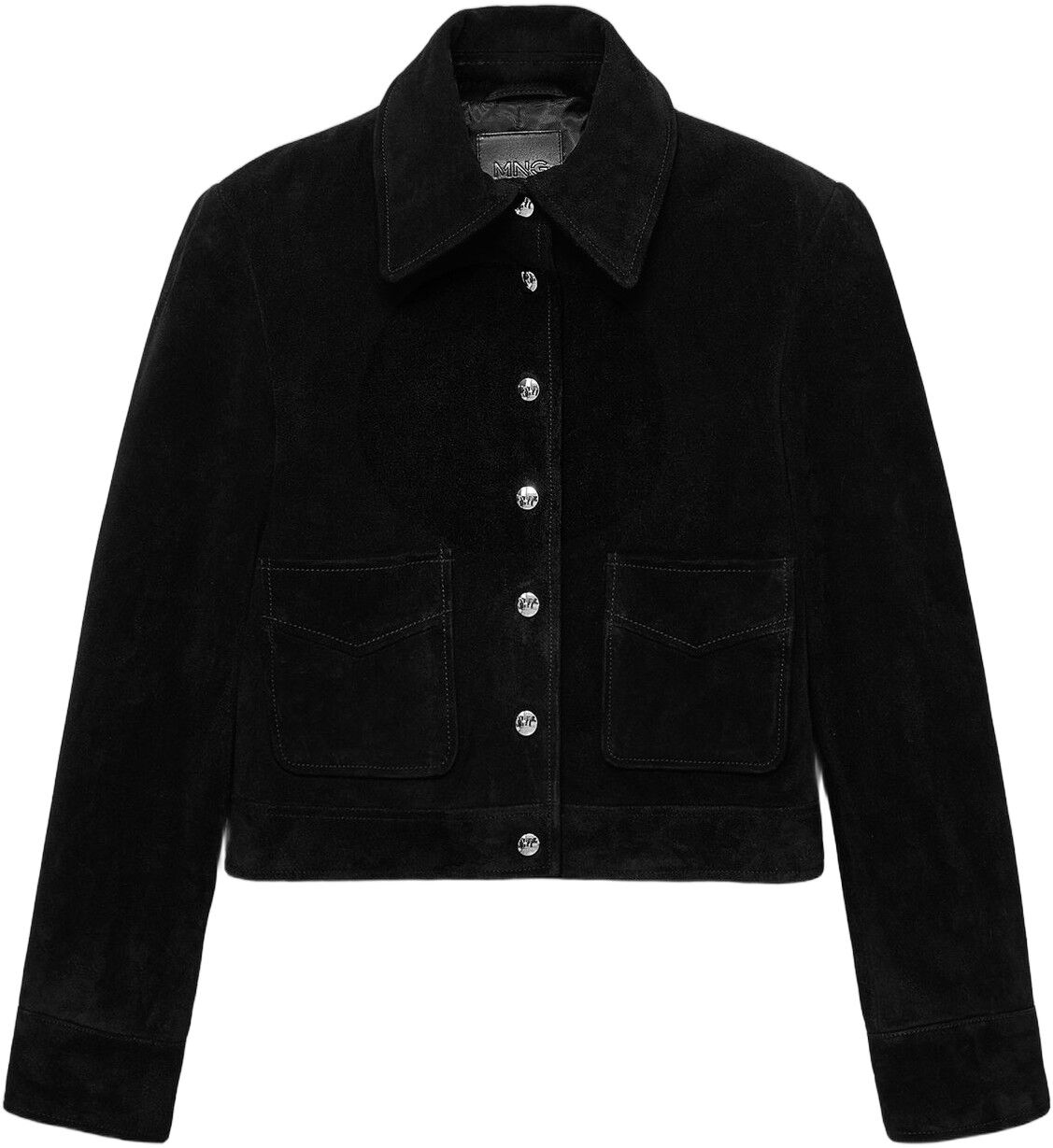 Suede leather jacket with buttons