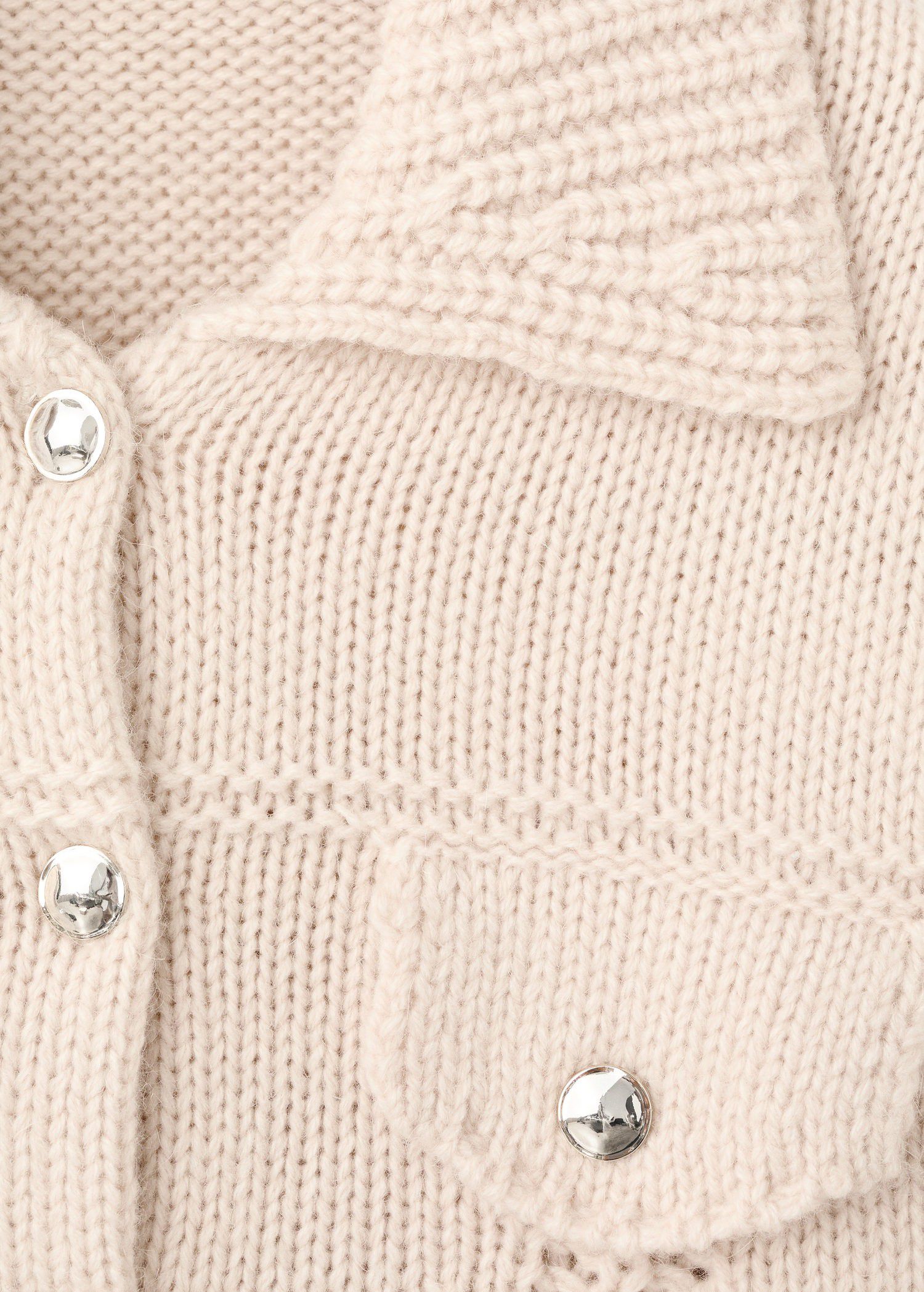 Knitted jacket with polo collar