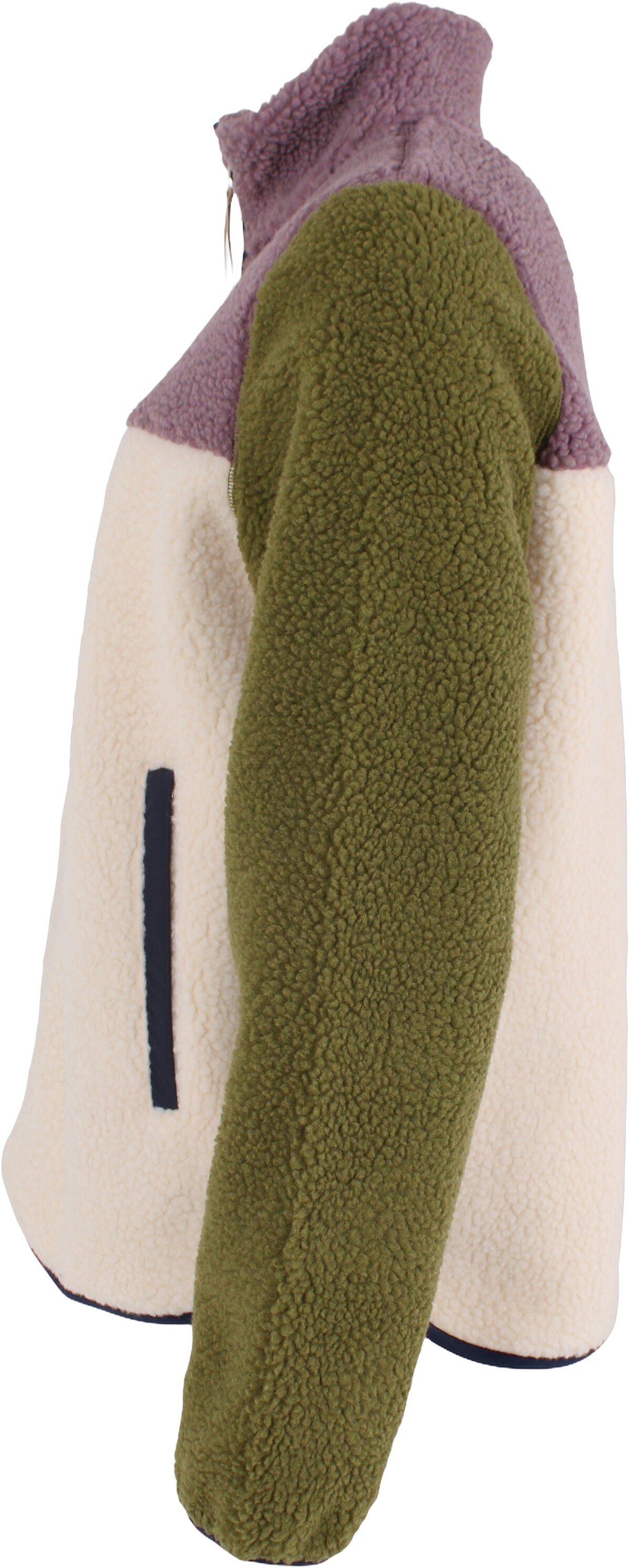 Danebirk Fleece Zip-Up Light Beige/Mauve/Olive