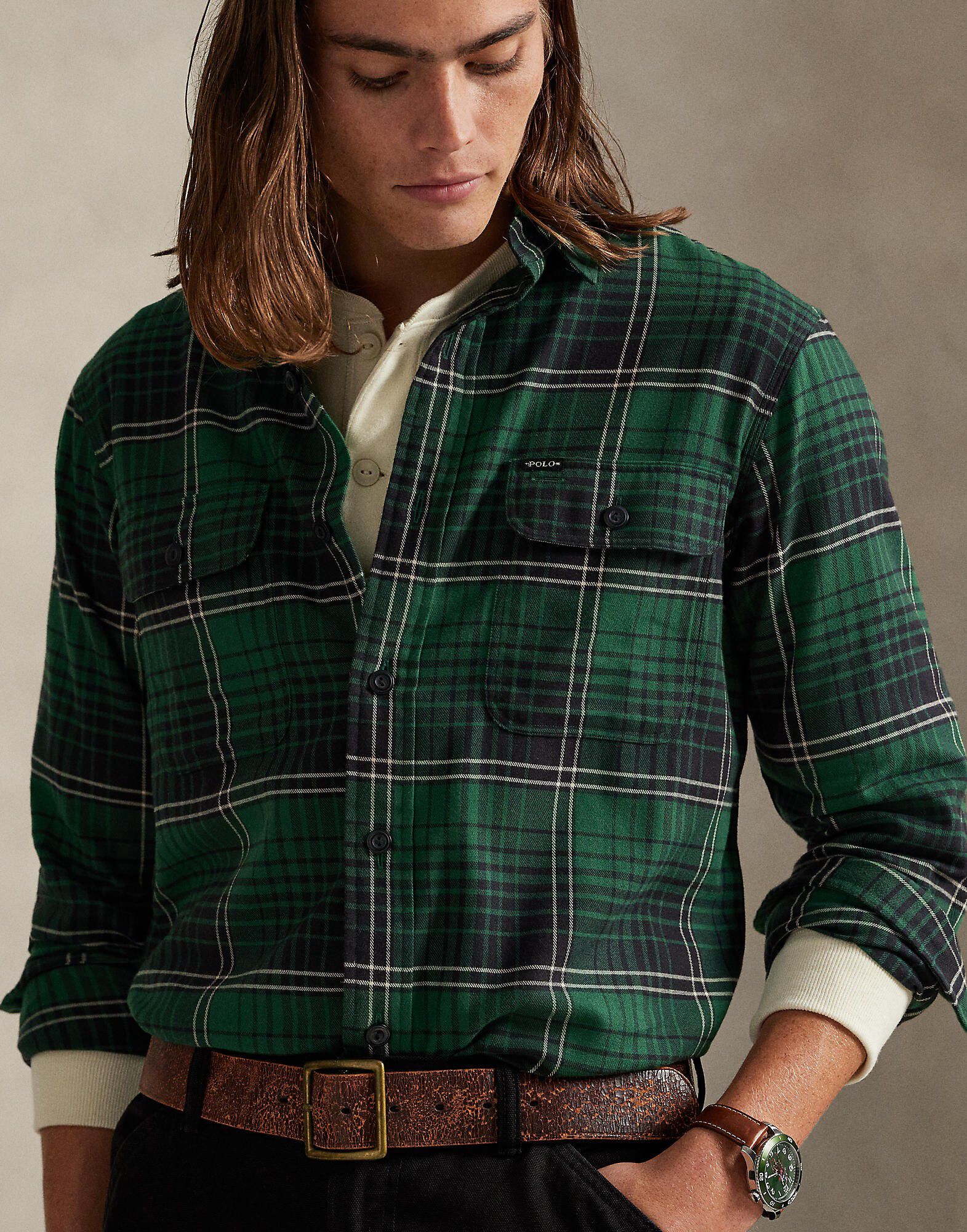 Classic Fit Plaid Performance Workshirt