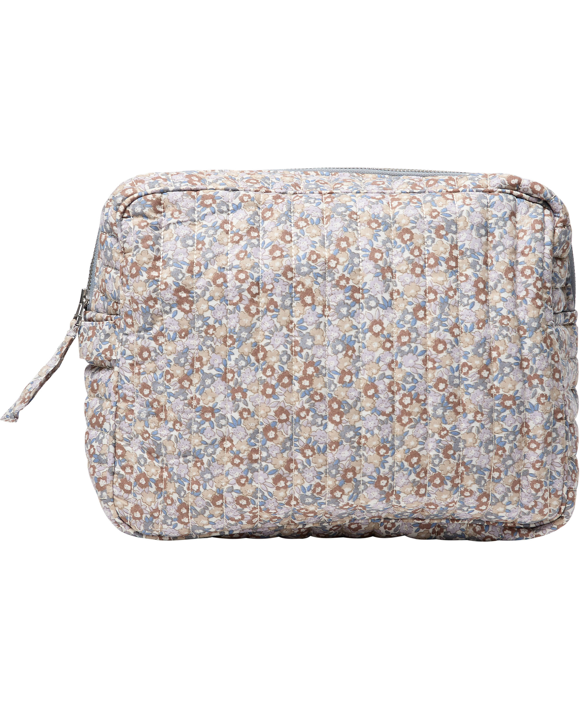Make Up Bag, Quilted - - Cotton Voile AOP BigPastel Lilac
