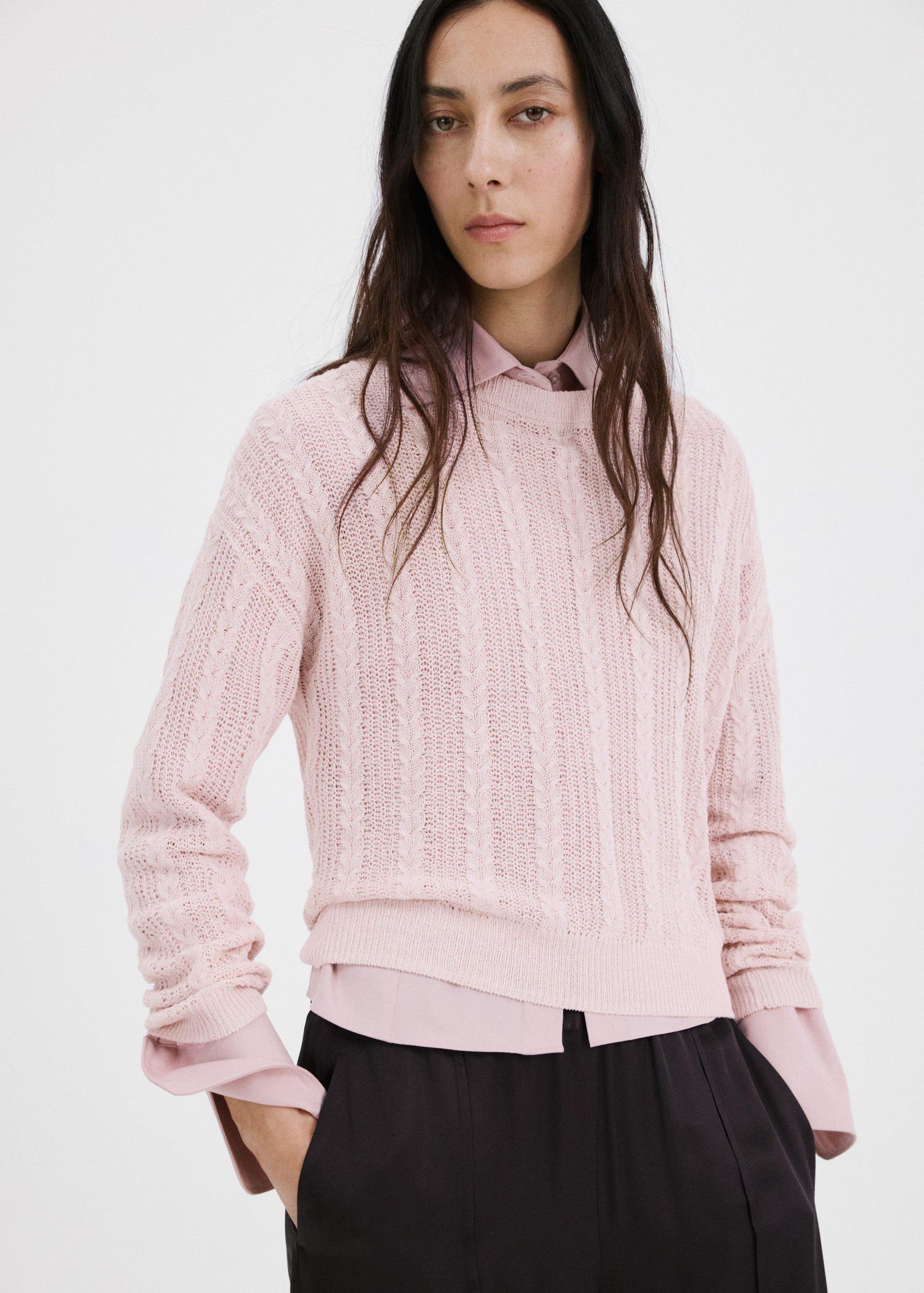 Openwork knit sweater