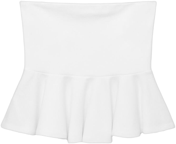 Strapless peplum top