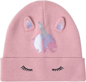 Beanie with a unicorn motif and sew