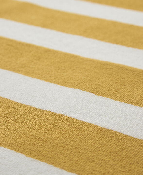 Beach towel 100x180 old gold/starwhite stripe GOTS