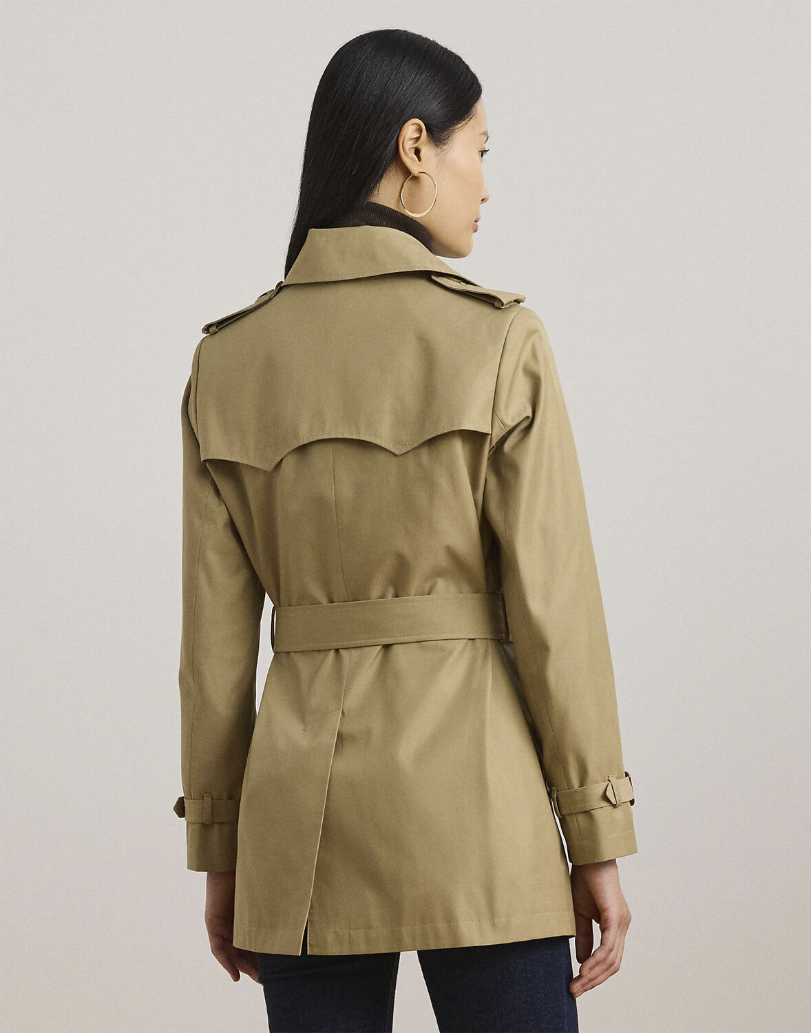 Double-Breasted Cotton-Blend Trench Coat