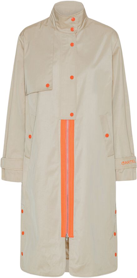 Palermo sportivo trench coat - Sand/Flame