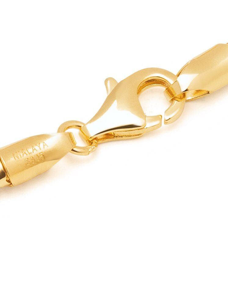 Men's Gold Plated Sterling Silver Round Chain Bracelet