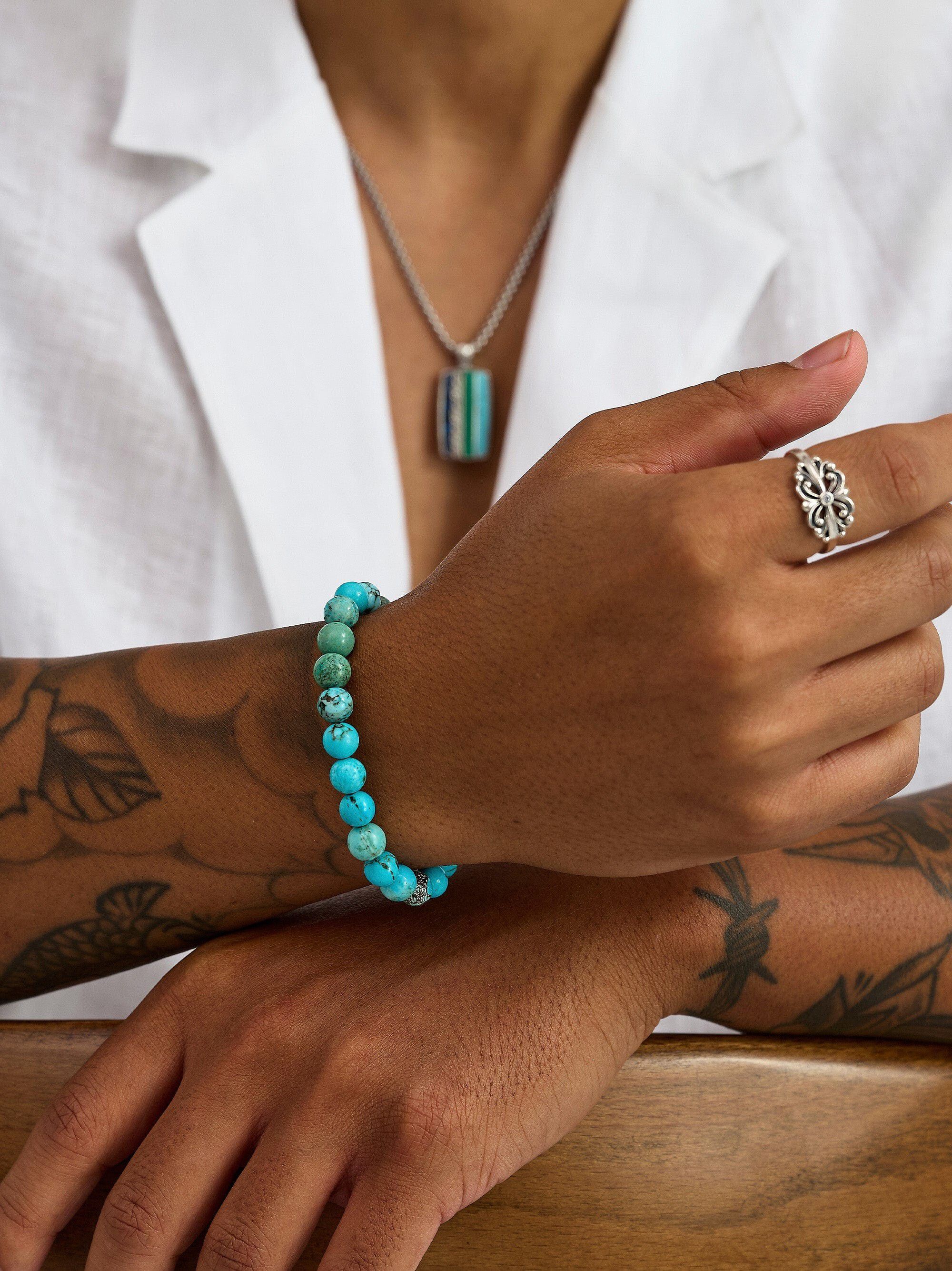 Turquoise Healing Bracelet with Silver Lock