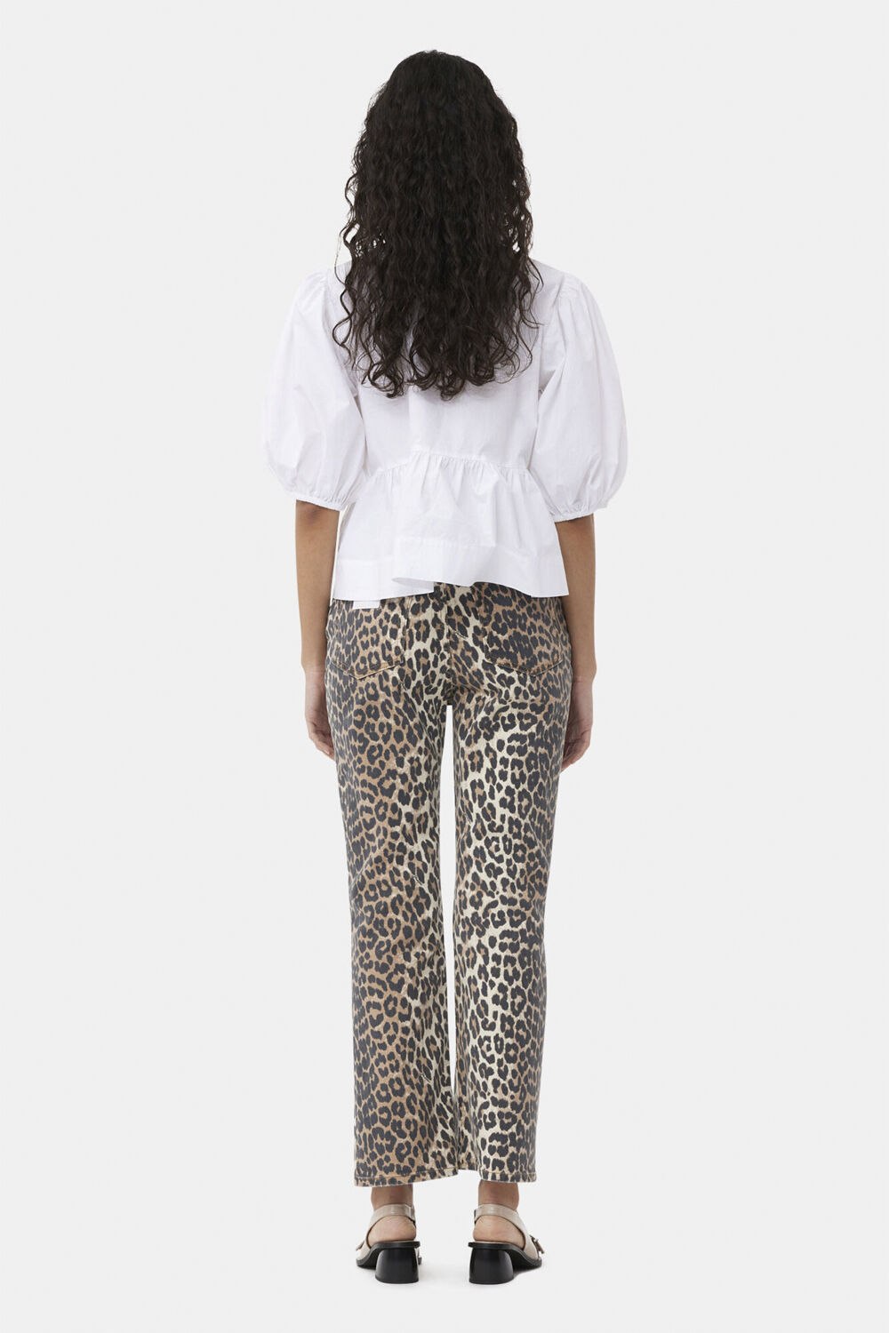 Printed Cotton Peplum Blouse